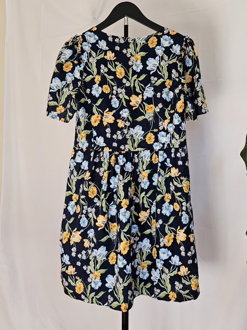 Draper James Floral Linen Square Neck Dress with Pockets Size 6 - Picture 5 of 16